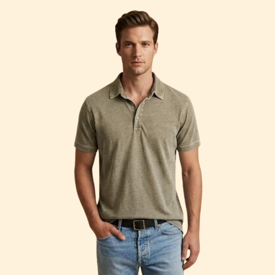Men's Faded Cotton Polo