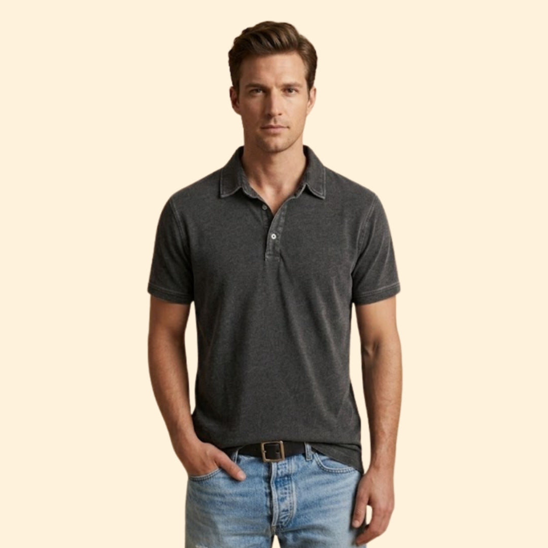 Men's Faded Cotton Polo