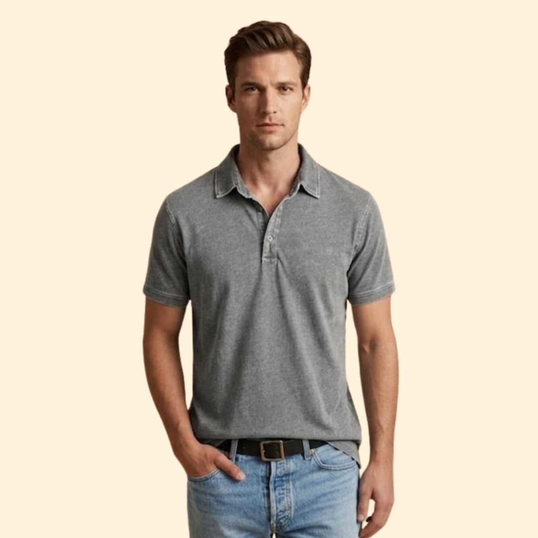 Men's Faded Cotton Polo
