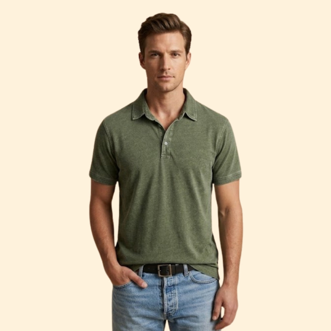 Men's Faded Cotton Polo