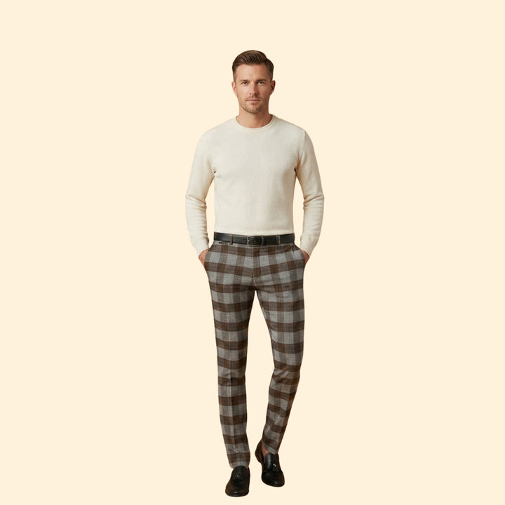 Men's Grid Pattern Trousers