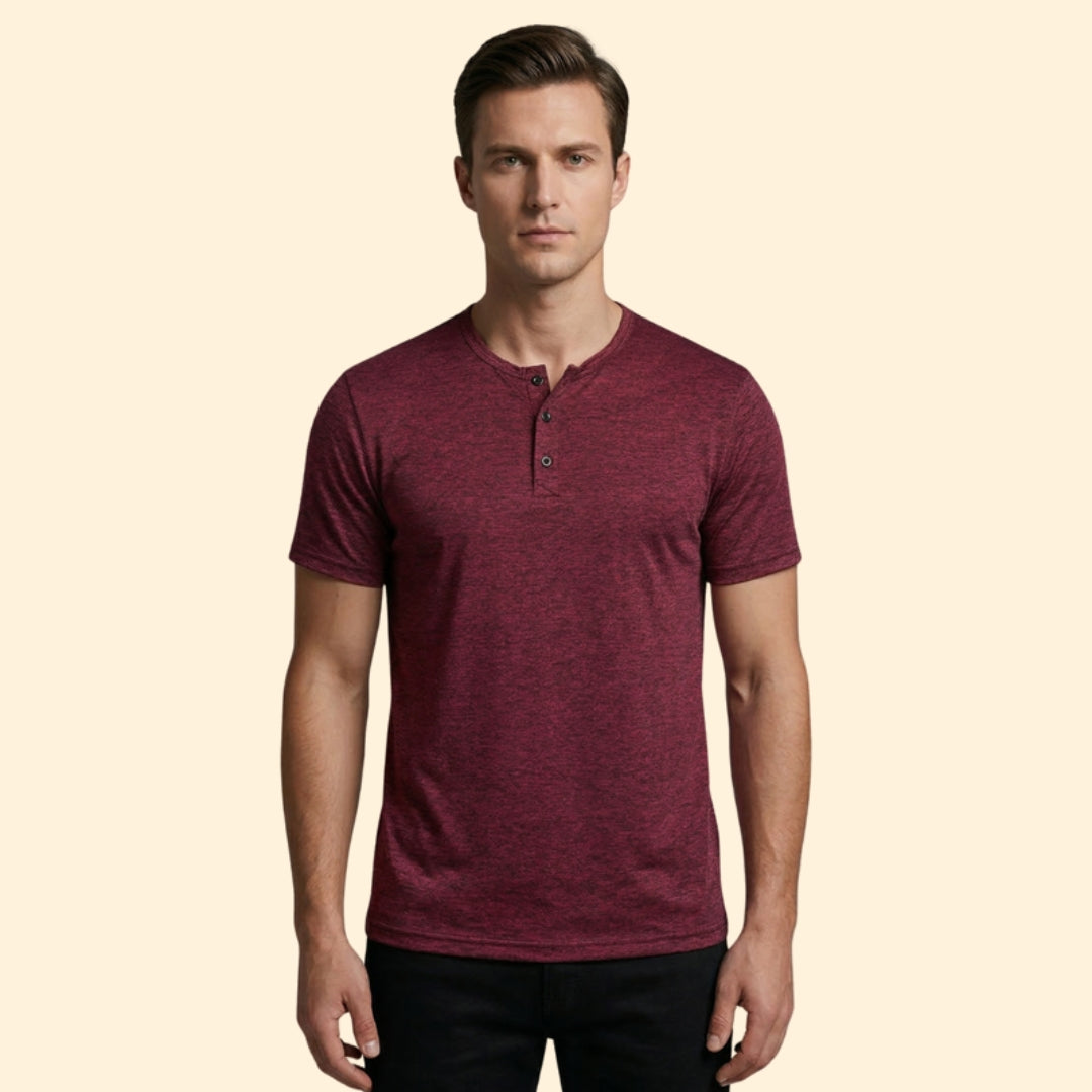 Men's Henley Neck T-shirt