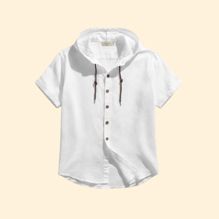 Men's Hooded Button-Up Shirt