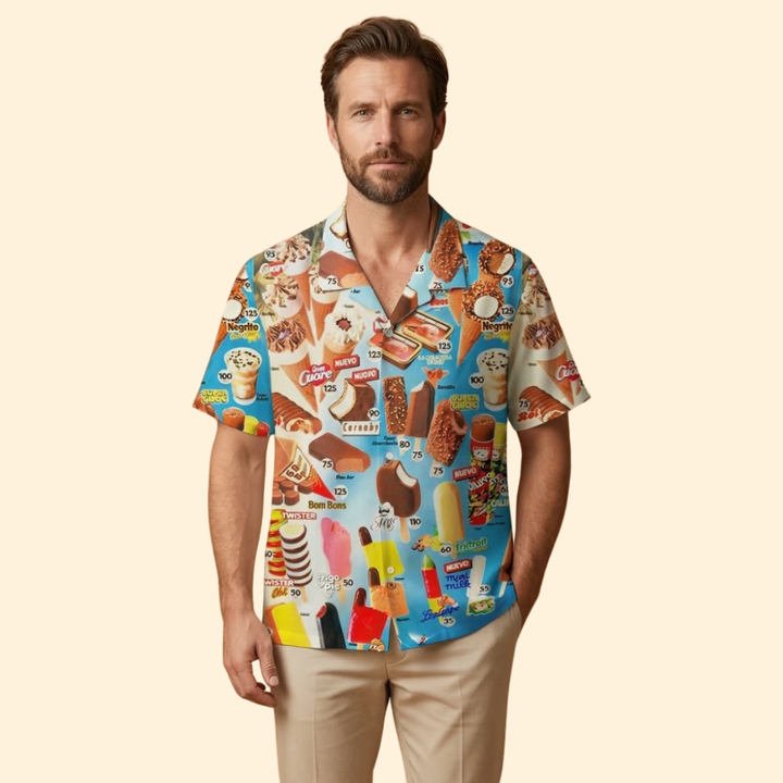 Men's Ice Cream Print Shirt