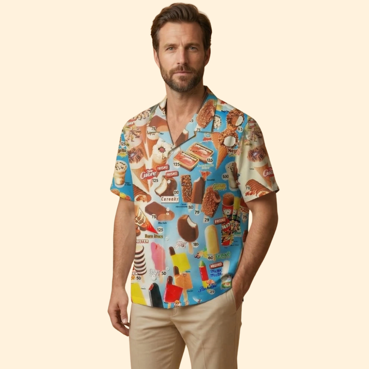 Men's Ice Cream Print Shirt
