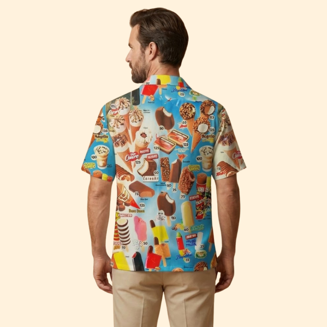 Men's Ice Cream Print Shirt