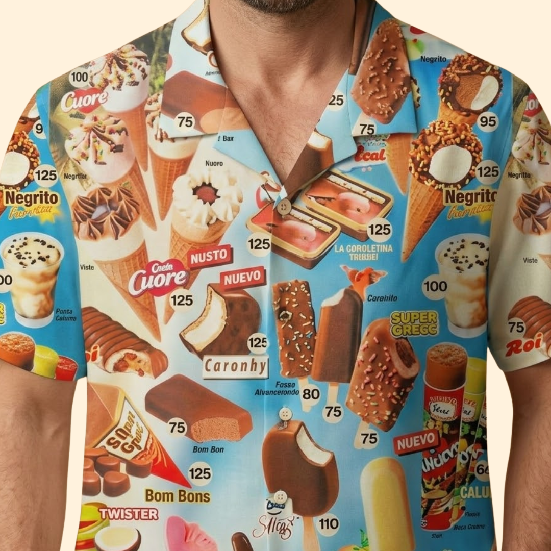 Men's Ice Cream Print Shirt