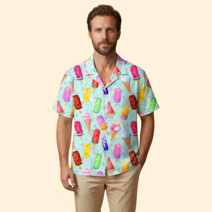 Men's Ice Cream Print Shirt