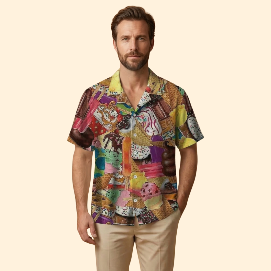 Men's Ice Cream Print Shirt
