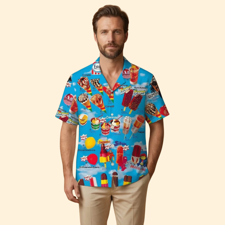 Men's Ice Cream Print Shirt