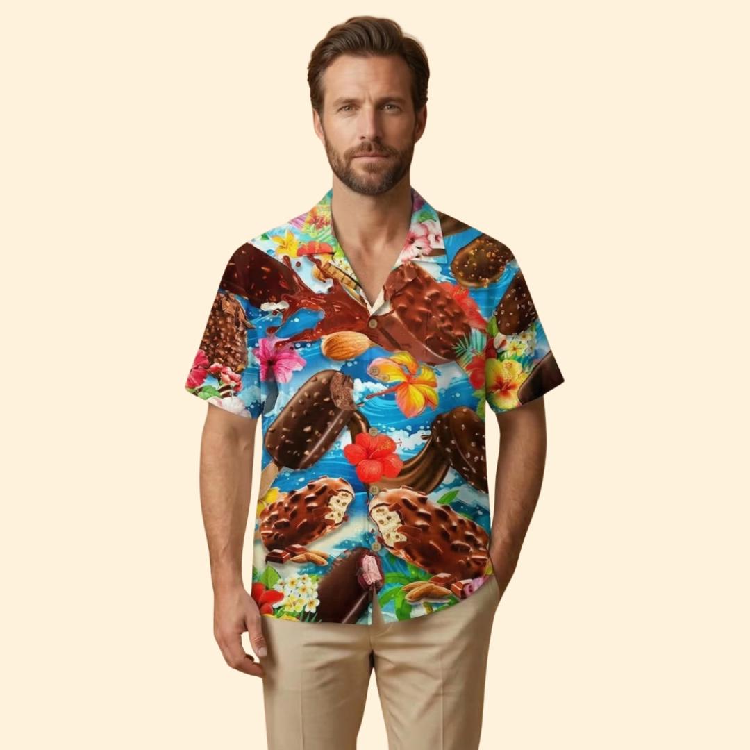 Men's Ice Cream Print Shirt