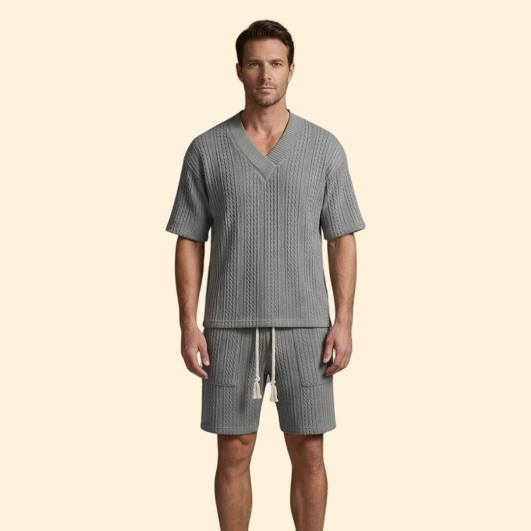 Men’s Knit V-Neck Set