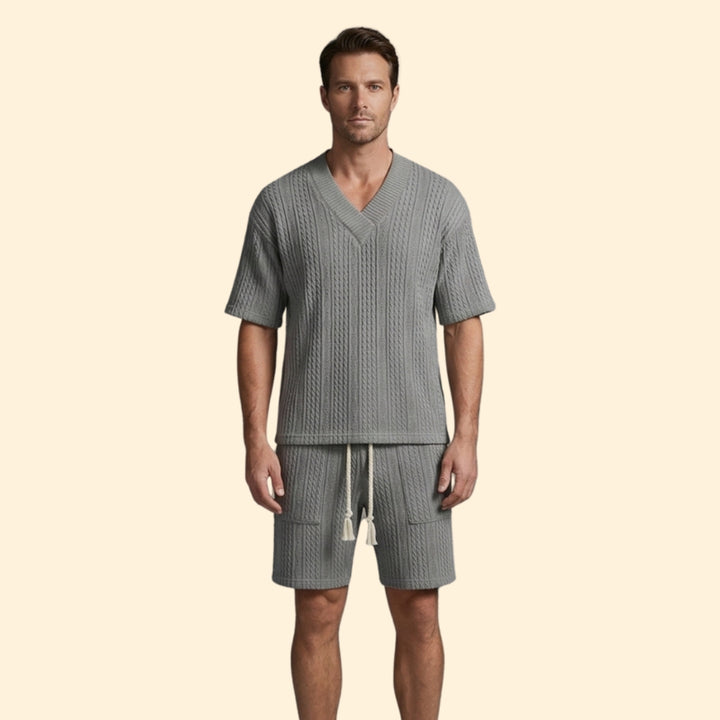 Men’s Knit V-Neck Set