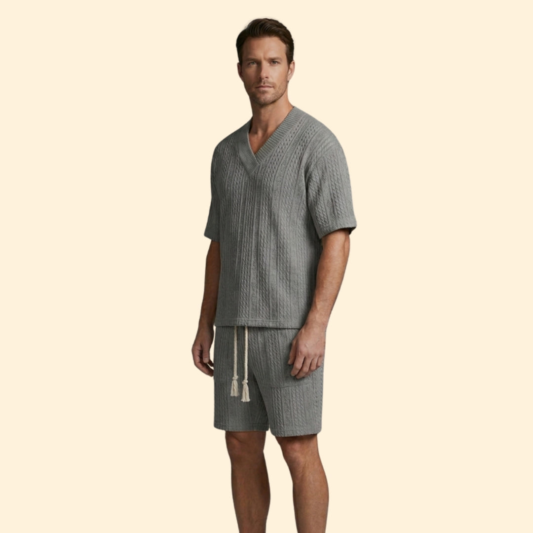 Men’s Knit V-Neck Set