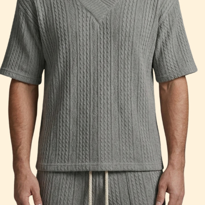 Men’s Knit V-Neck Set