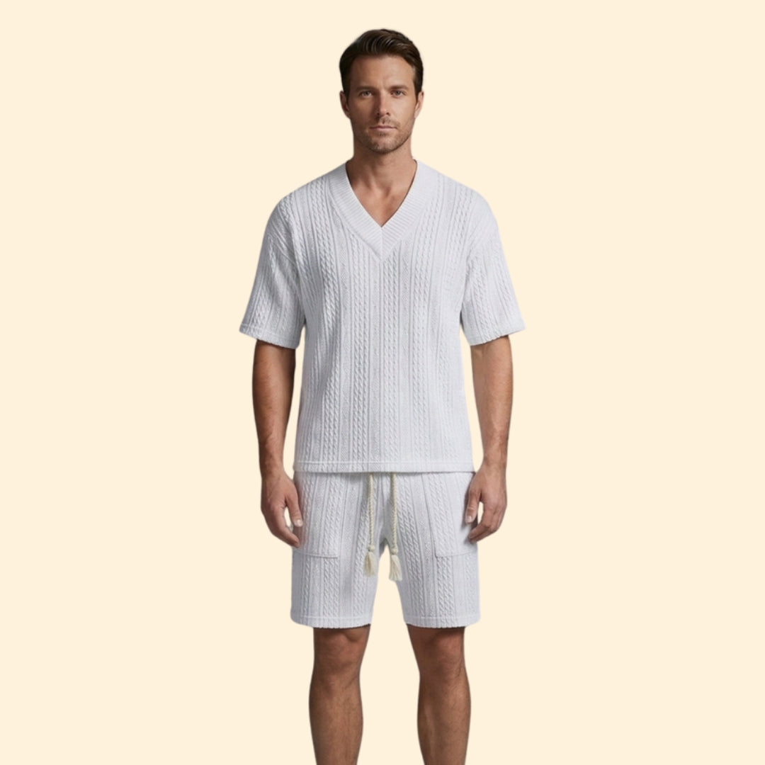 Men’s Knit V-Neck Set