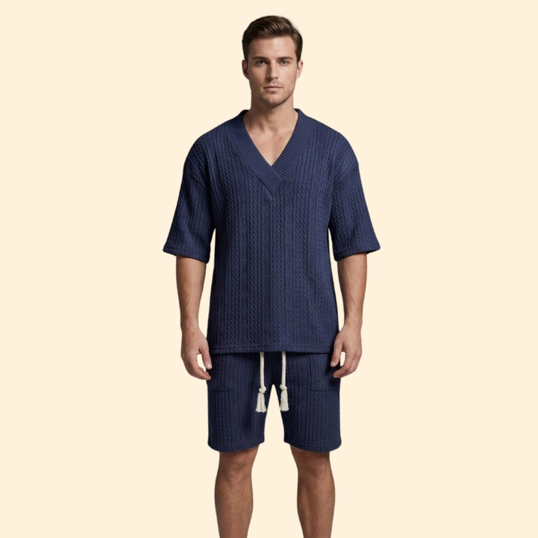 Men’s Knit V-Neck Set