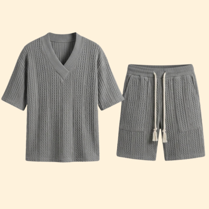 Men’s Knit V-Neck Set