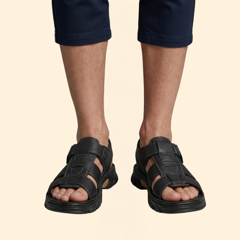 Men's Leather Open Toe Sandals