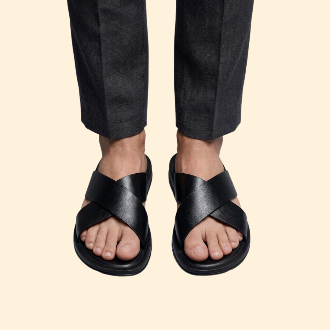 Men's Leather Sandals Slip-On