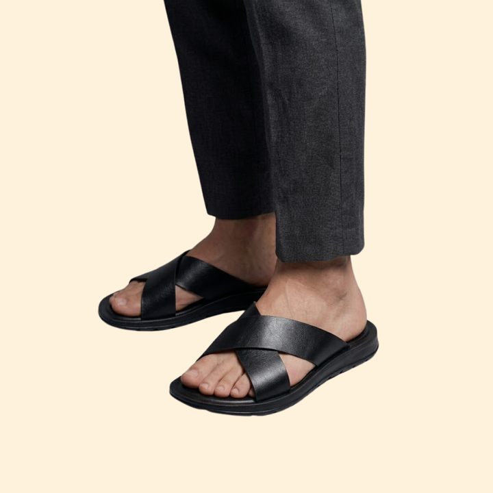 Men's Leather Sandals Slip-On