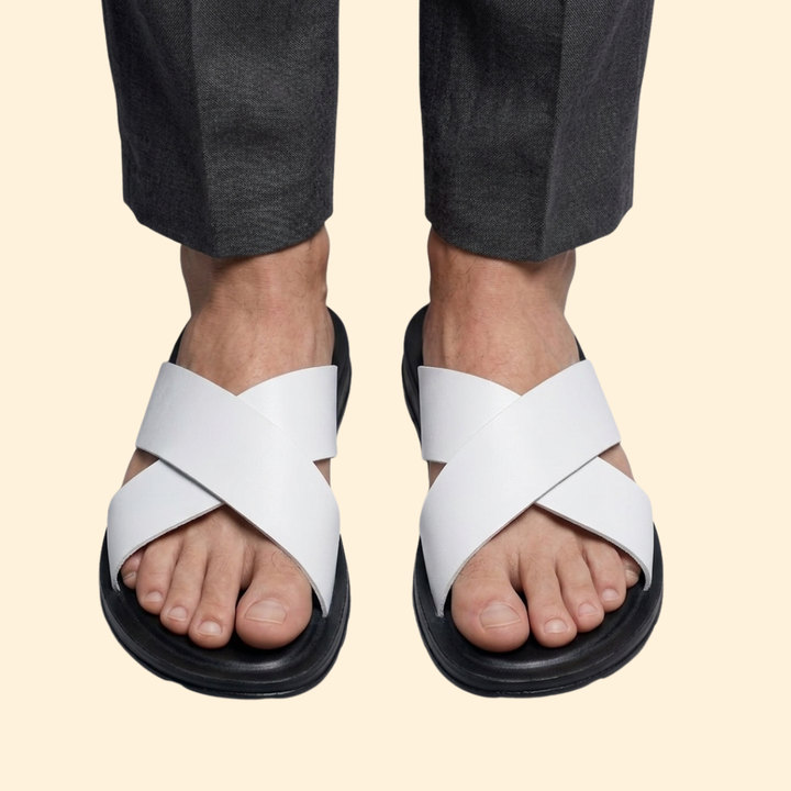 Men's Leather Sandals Slip-On