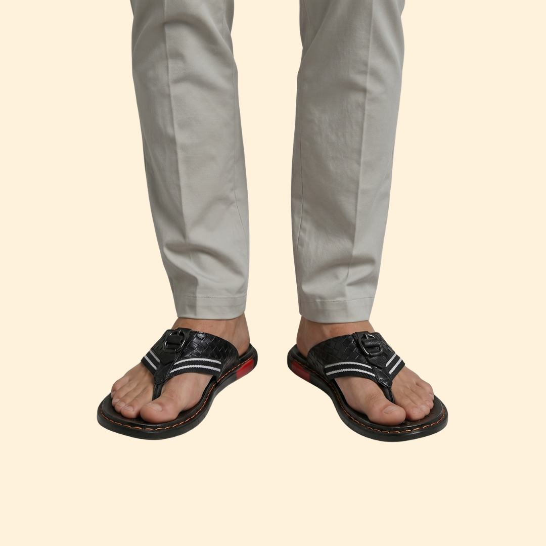 Men's Leather Sandals Slip-On