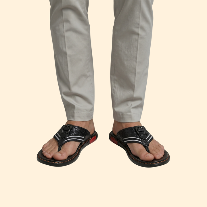 Men's Leather Sandals Slip-On