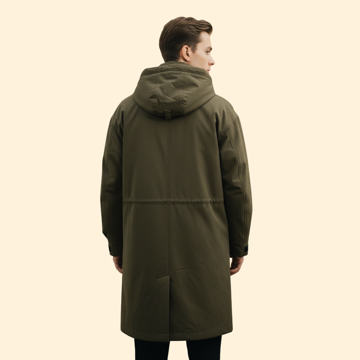 Men’s Long Coat with Lapel Collar