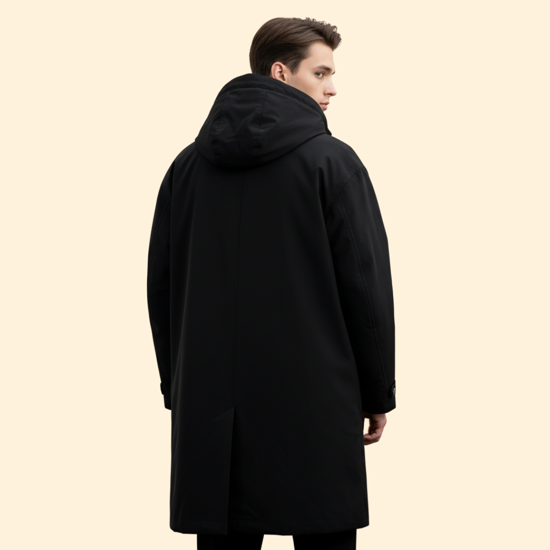 Men’s Long Coat with Lapel Collar