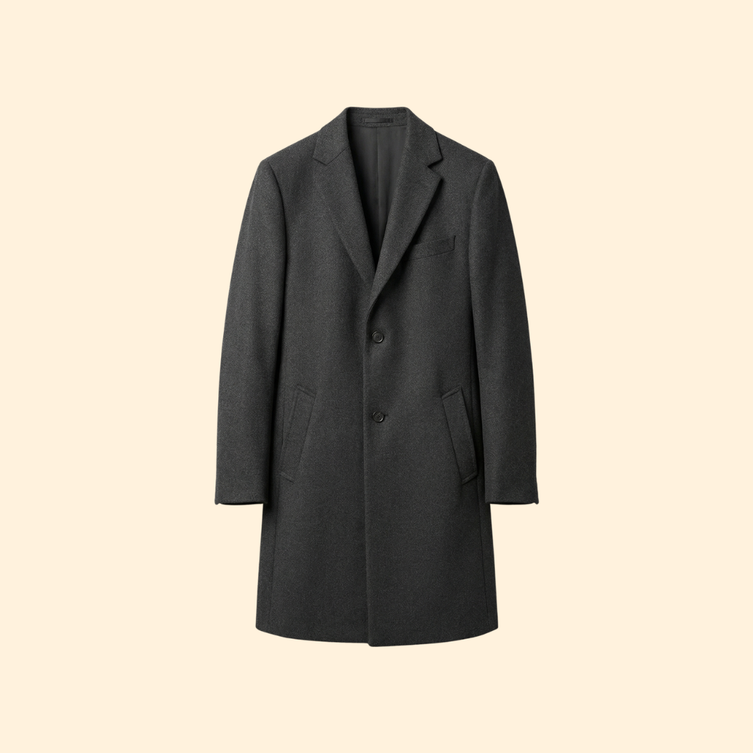 Men’s Long Overcoat with Tailored Fit