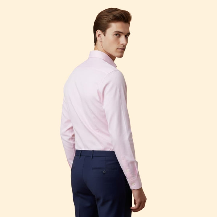 Men's Long Sleeve Shirt with Collar and Button Placket