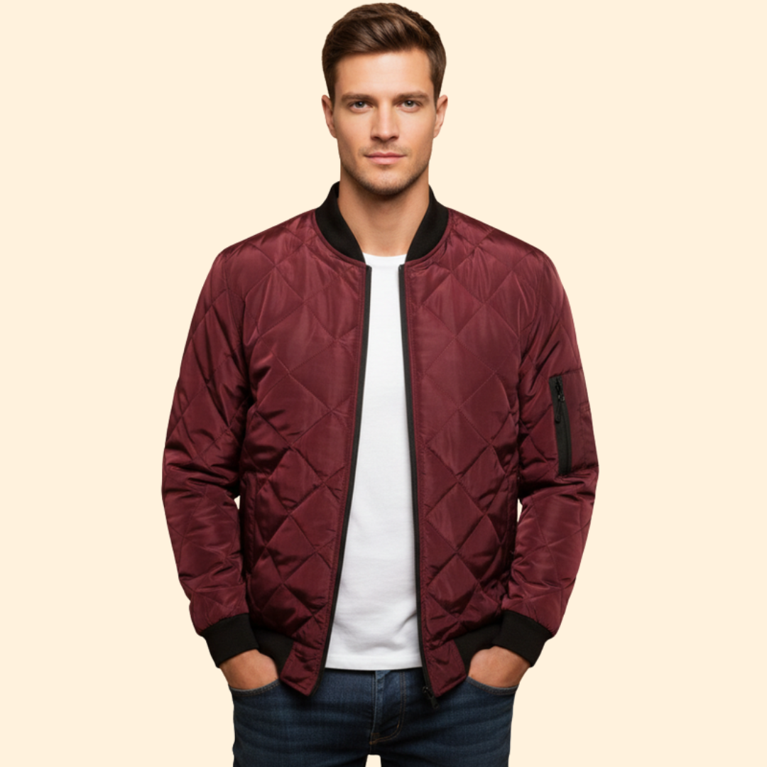 Men’s Modern Quilted Bomber Jacket
