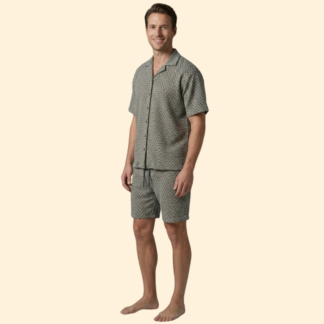 Men's Patterned Shirt Set