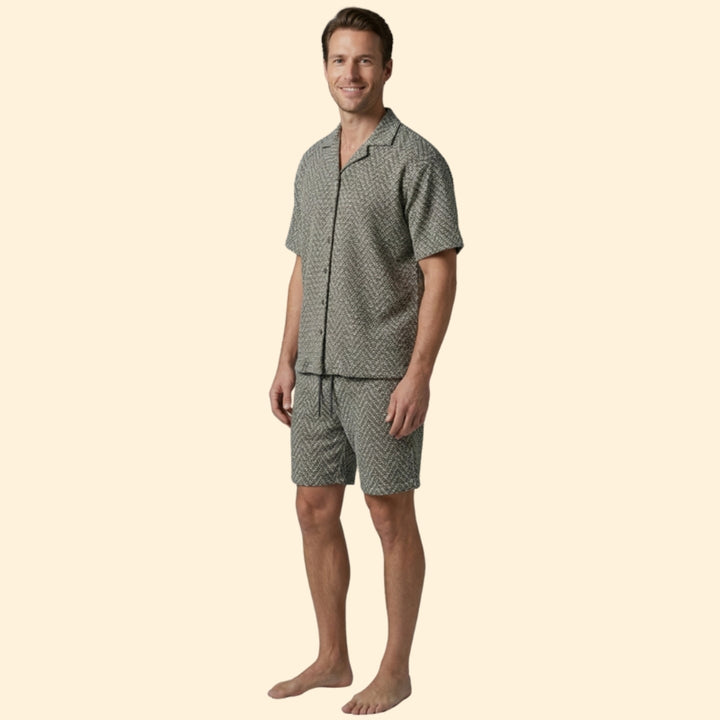Men's Patterned Shirt Set