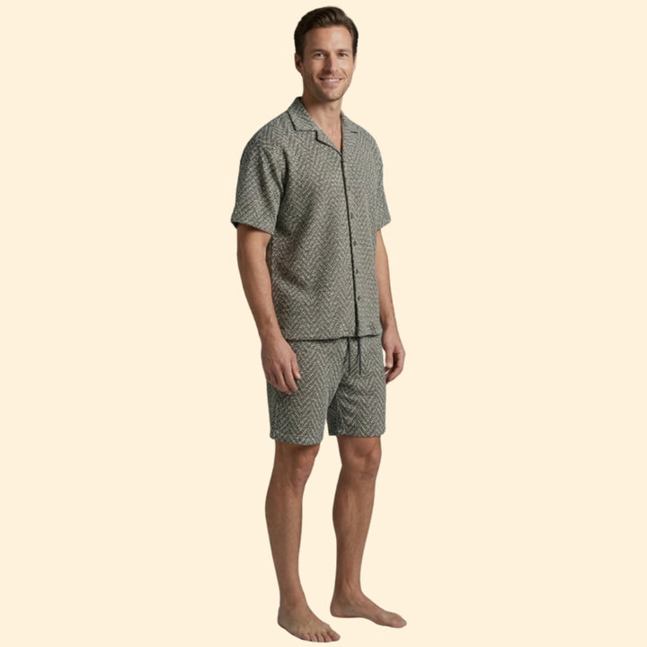 Men's Patterned Shirt Set