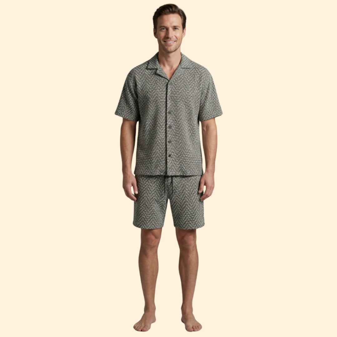 Men's Patterned Shirt Set