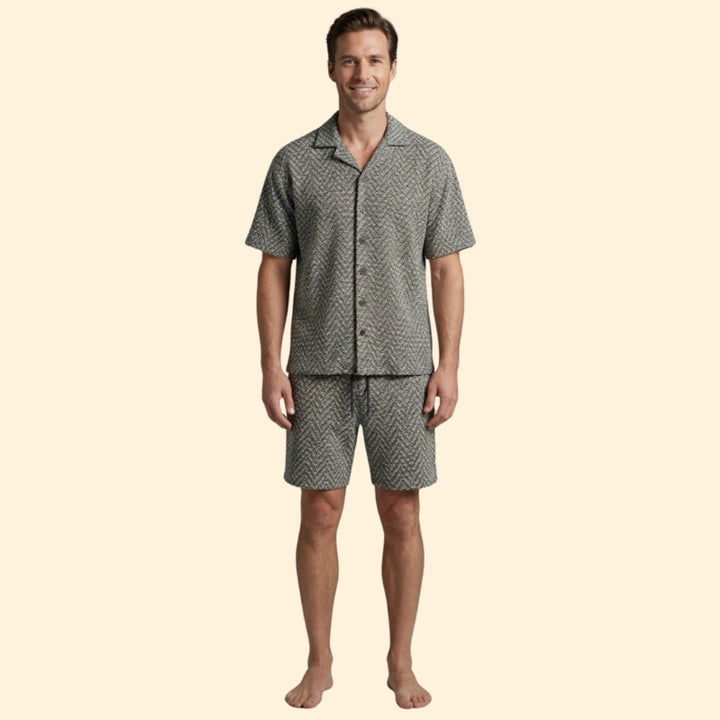 Men's Patterned Shirt Set