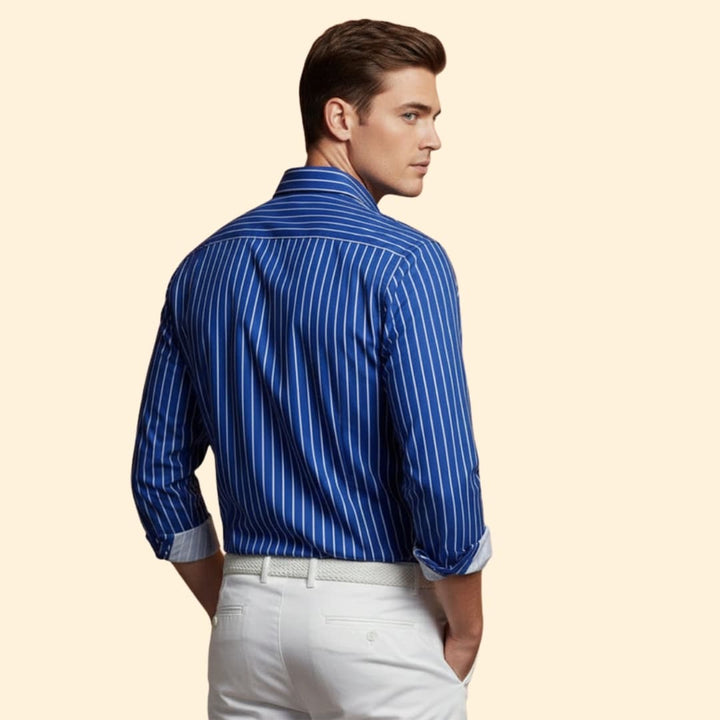 Men's Pinstriped Dress Shirt