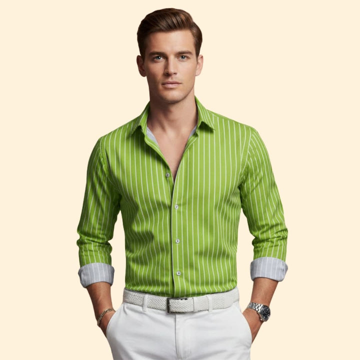 Men's Pinstriped Dress Shirt