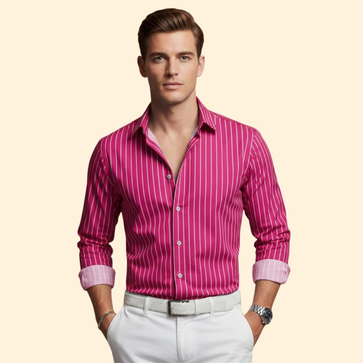 Men's Pinstriped Dress Shirt