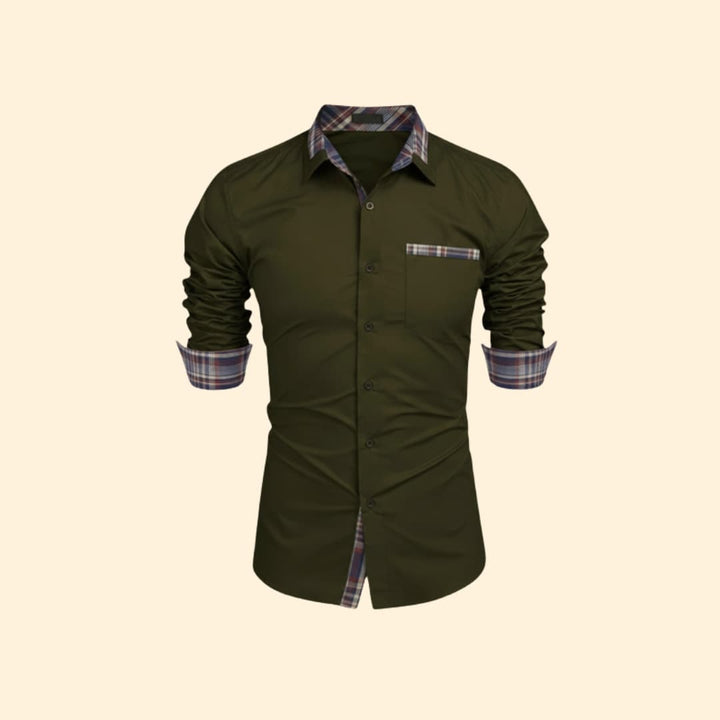 Men's Plaid Trim Shirt
