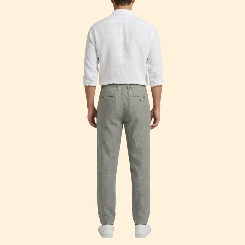 Men's Pleated Linen Trousers
