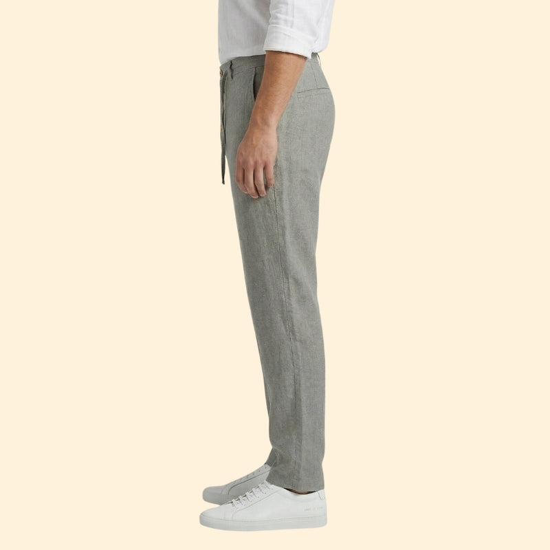Men's Pleated Linen Trousers