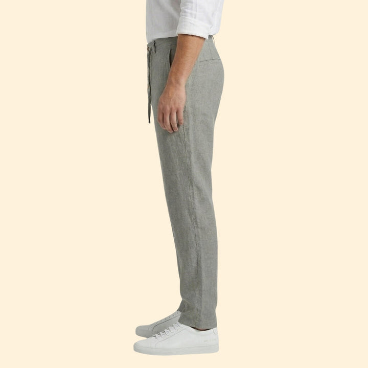 Men's Pleated Linen Trousers