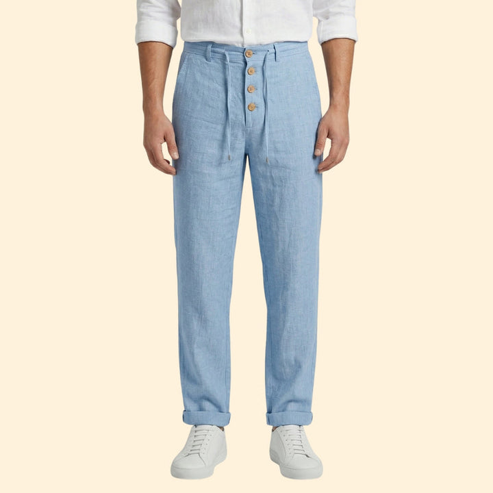 Men's Pleated Linen Trousers