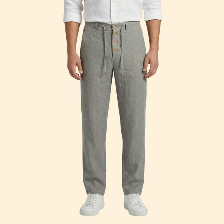 Men's Pleated Linen Trousers