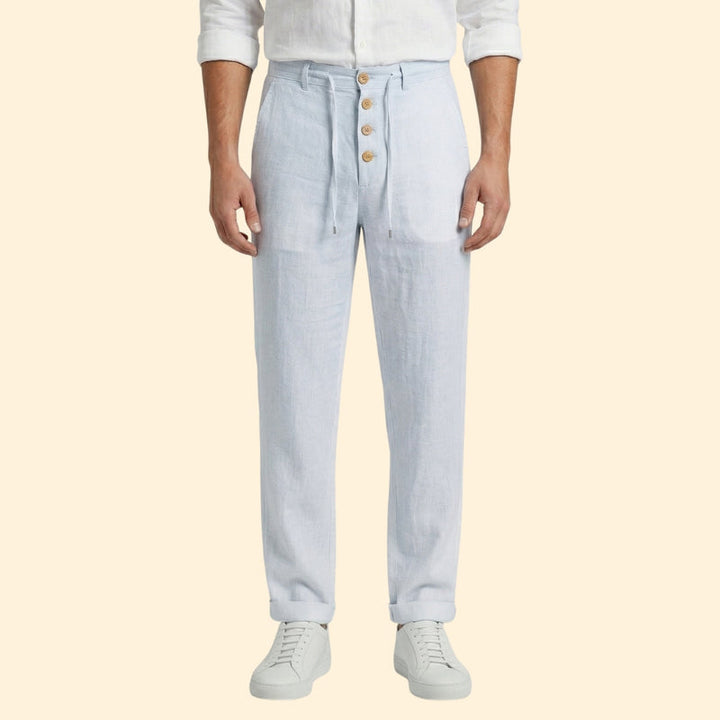 Men's Pleated Linen Trousers
