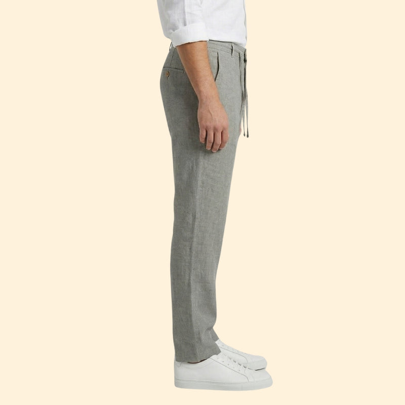 Men's Pleated Linen Trousers