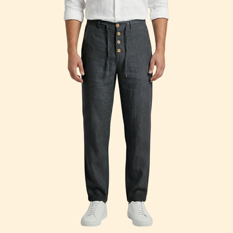 Men's Pleated Linen Trousers